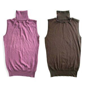 Patrizia Pepe Firenze Turtleneck (2) Purple and Brown